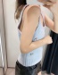 Fashion Blue Flower Embroidered Knit Camisole