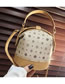 Fashion Coffee Color Printed Stitched Contrast Crossbody Shoulder Bag