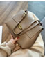 Fashion Khaki Flap Lock Solid Color Shoulder Bag