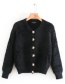 Fashion Black Faux Fur Pentagram Single Button Coat
