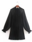 Fashion Black Small Pleated Mesh Gauze Dress