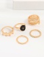 Fashion Golden Serpentine Eye Geometric Ring Set