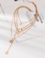 Fashion Golden Multilayer Disc Portrait Geometric Necklace With Diamond Eyes
