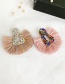 Fashion Pink Alloy Rhinestone Geometric Tassel Stud Earrings