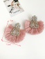 Fashion Pink Alloy Rhinestone Geometric Tassel Stud Earrings