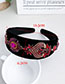 Fashion Red Alloy Flannel Headband With Diamond Geometry