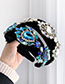 Fashion Blue-green Alloy Diamond Drop Hair Velvet Headband