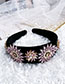 Fashion Pink Alloy Diamond Sun Velvet Headband