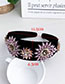 Fashion Pink Alloy Diamond Sun Velvet Headband