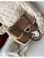 Fashion Khaki Furry Side Chain Rhombus Cross-body Shoulder Bag
