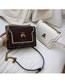 Fashion Creamy-white Patent Leather Bee Chain Embroidered Shoulder Cross-body Bag