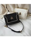 Fashion Creamy-white Patent Leather Bee Chain Embroidered Shoulder Cross-body Bag