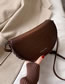 Fashion Coffee Color Crocodile Semi-circular Bronzing Alphabet Shoulder Bag