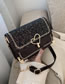Fashion Black Patent Leather Sequin Chain Embroidered Flap Shoulder Bag
