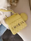 Fashion Yellow Letter Diamond Lattice Mother Bag Crossbody Shoulder Bag