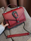 Fashion Red Studded Chain Shoulder Bag
