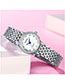 Fashion Black Face With Silver Band Alloy Diamond Bracelet Watch