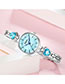 Fashion Silver With Royal Blue Surface Love Watch With Diamond And Water-cut Fine Bracelet Quartz