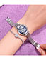 Fashion Black Face With Silver Band Marble Face Roman Scale Quartz Steel Band Bracelet Watch