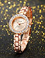 Fashion Rose Gold With White Surface Diamond Bracelet Watch With Diamonds