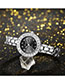Fashion Black Face With Silver Band Diamond Bracelet Watch With Diamonds