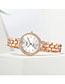 Fashion Rose Gold With Red Face Quartz Bracelet With Diamonds And Steel Sunburst