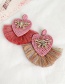 Fashion Color Alloy Rhinestone Butterfly Beads Love Tassel Earring