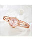 Fashion Rose Gold With Powder Slim Diamond Watch With Steel Band