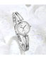 Fashion Black Face With Silver Band Slim Diamond Watch With Steel Band