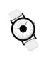 Fashion Black Black Case Pu Turntable Quartz Strap Watch