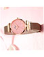 Fashion Rose Gold Beige Foliage Quartz Watch With Magnet