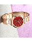 Fashion Red Striped Quartz Steel Band Watch