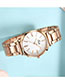 Fashion Brown Surface Quartz Watch With Alloy And Diamond Strap