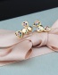 Fashion Color Zirconium Copper Plating Three Heart White Zirconium Color Zirconium Stud Earrings