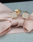 Fashion White Zirconium Copper Plated Small Heart-shaped White Zirconium Color Zirconium Earrings