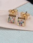Fashion Color Zirconium Copper Plated Small Heart-shaped White Zirconium Color Zirconium Earrings