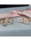 Fashion Color Zirconium Copper Plated Small Heart-shaped White Zirconium Color Zirconium Earrings