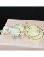 Fashion Golden Copper Plated Heart Shaped Zirconium Round Earrings