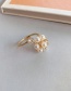 Fashion Golden Pearl Open Diamond Ring