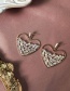 Fashion Golden Carved Hollow Diamond  Silver Stud Earrings