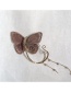 Fashion Single Gold Butterfly Embroidered Elf Ear Hook