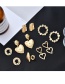 Fashion Golden  Silver Pin Geometric Metal Matte Love Round Earrings
