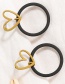 Fashion Black Love Frosted Contrast Earrings