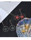 Fashion Red Pentagram Geometric Frosted Earrings