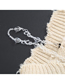 Fashion Beige Chain Stitching V-neck Raw Cardigan