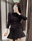 Fashion Black Buttoned Cardigan With Faux Gems