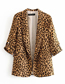 Fashion Leopard Print Leopard Print Pleated Blazer