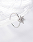 Fashion Silver Micro Inlaid Zircon Rotating Snowflake Ring