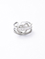 Fashion Silver Micro Inlaid Zircon Love Double Ring