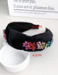 Fashion Black Alloy Diamond Flannel Headband